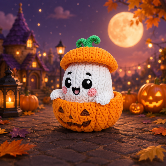 Pumpboo – Knit Pumpkin Ghost