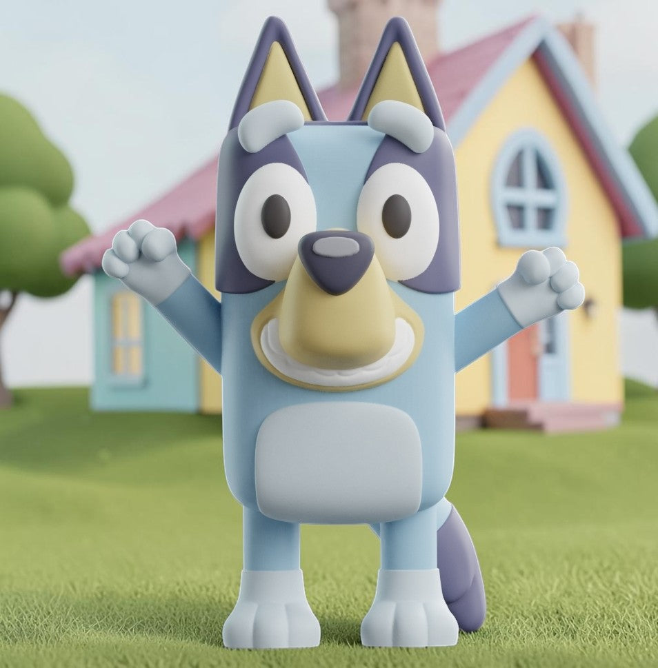 Heeler Pup Duo – Blue & Orange Edition (Fan Art Statues)