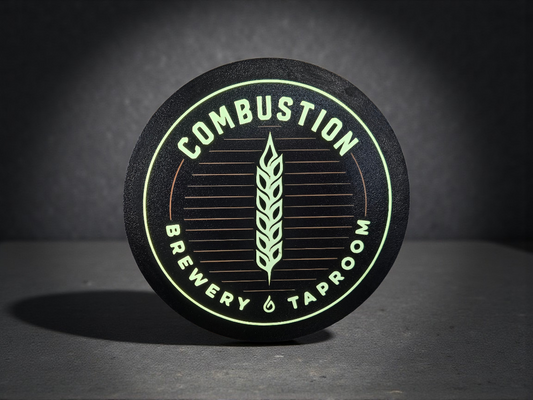Round LED Taproom Sign Combustion Collab Series