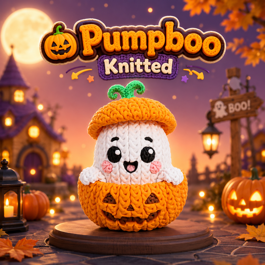 Pumpboo – Knit Pumpkin Ghost