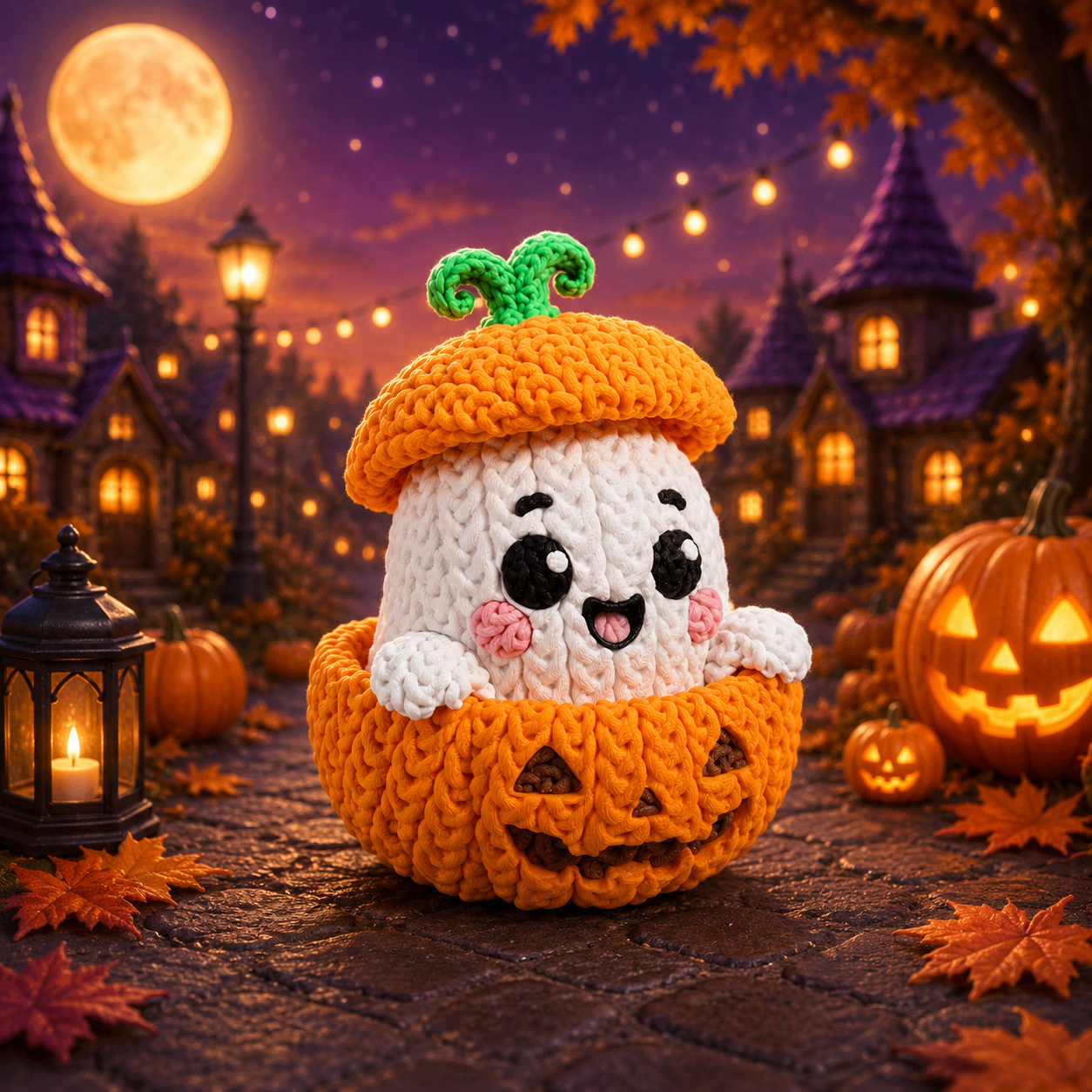 Pumpboo – Knit Pumpkin Ghost