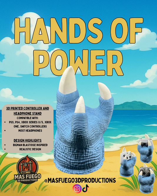 Hands of Power – 3D Printed Controller & Headphone Stand (Multiple Designs)