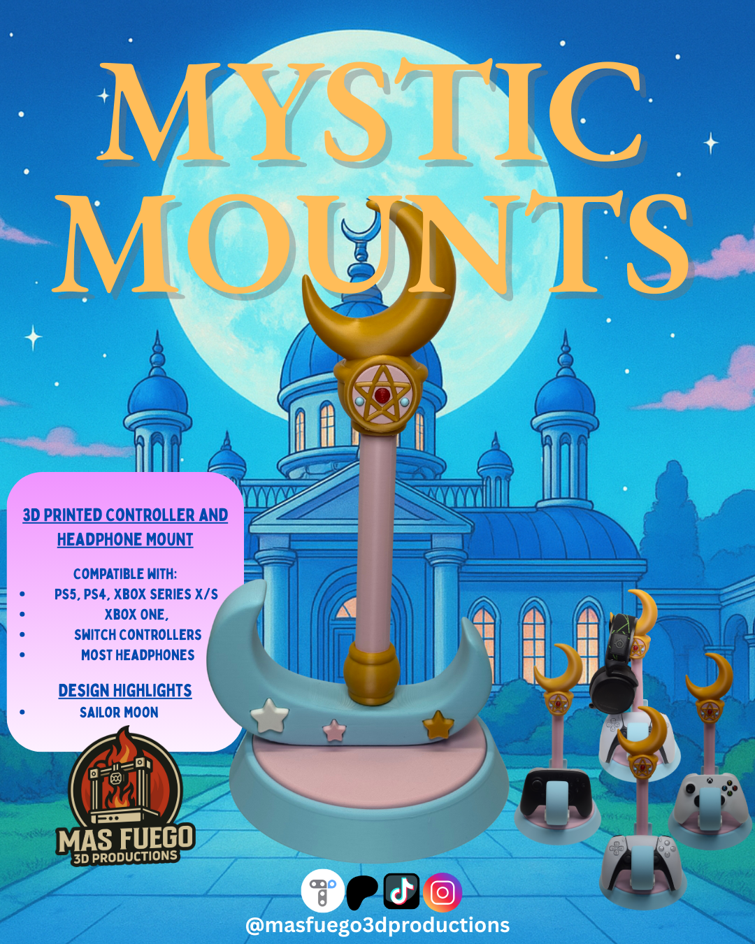 Hands of Power – 3D Printed Controller & Headphone Stand (Multiple Designs)