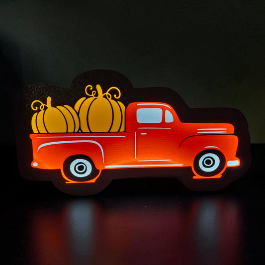 Old Farm Truck Pumpkin Light Box