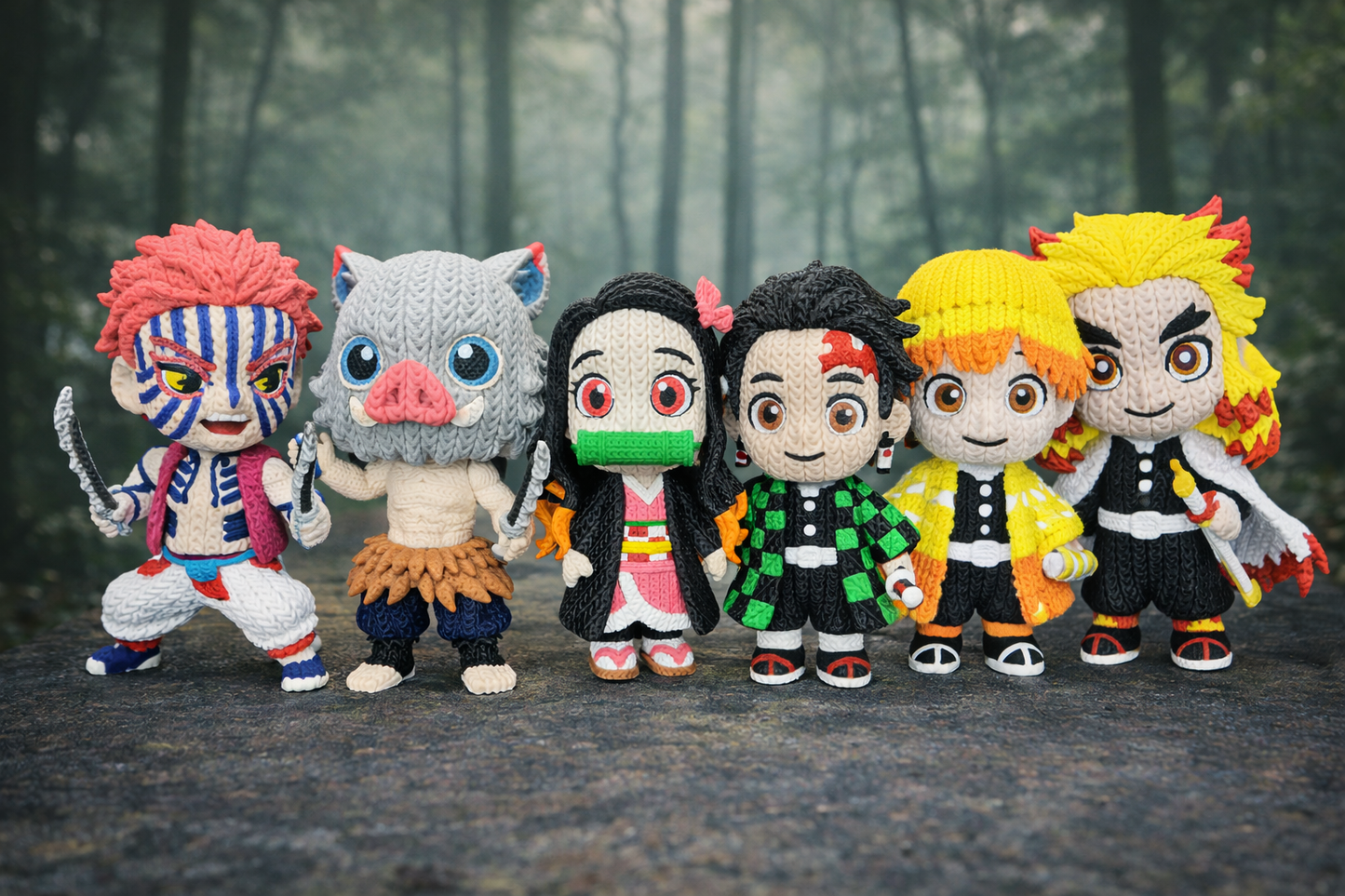 KnitVerse Battle Crew anime-inspired knitted-style 3D printed figure collection